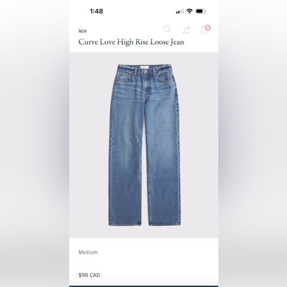 Abercrombie & Fitch Denim - Abercrombie & Fitch Blue Curve Love High Rise Loose Jeans